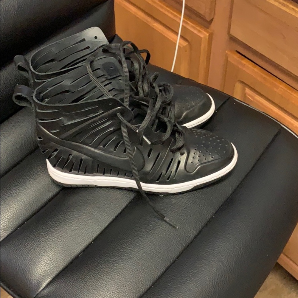 Black Leather Nike Dunk Sky Hi Joli